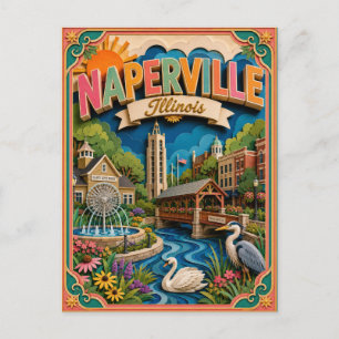 PopCut Staaten Naperville Illinois Papierkunst Postkarte