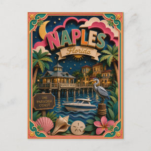 PopCut Staaten Neapel Florida Papierkunst Postkarte