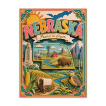 PopCut Staaten Nebraska Farbige 3D-Papierkunst