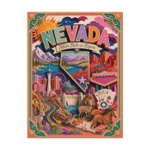PopCut Staaten Nevada Farbige 3D-Papierkunst