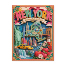 PopCut Staaten New York Farbige 3D-Papierkunst