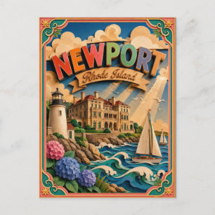 PopCut Staaten Newport Rhode Island Papierkunst Postkarte