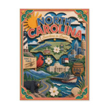 PopCut Staaten North Carolina Bunte 3D-Papierkunst