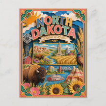 PopCut Staaten North Dakota Farbige 3D-Papierkunst