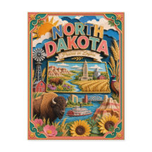 PopCut Staaten North Dakota Farbige 3D-Papierkunst