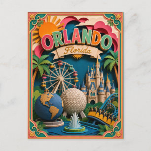 PopCut Staaten Orlando Florida Papier Kunst Postkarte