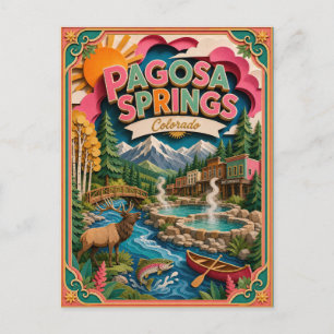 PopCut Staaten Pagosa Springs Colorado Papierkunst Postkarte