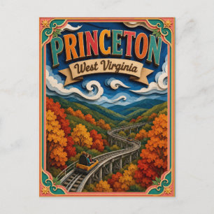 PopCut-Staaten Princeton West Virginia Papierkunst Postkarte