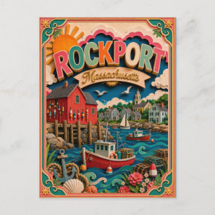 PopCut Staaten Rockport Massachusetts Papierkunst Postkarte