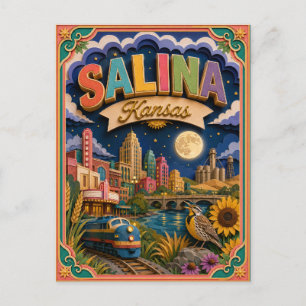 PopCut Staaten Salina Kansas Papierkunst Postkarte
