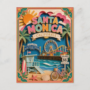 PopCut Staaten Santa Monica Kalifornien Papierkuns Postkarte