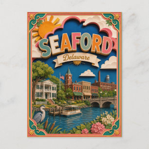 PopCut Staaten Seaford Delaware Papierkunst Postkarte