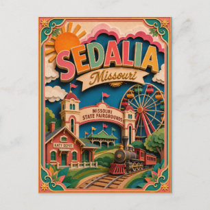 PopCut Staaten Sedalia Missouri Papierkunst Postkarte