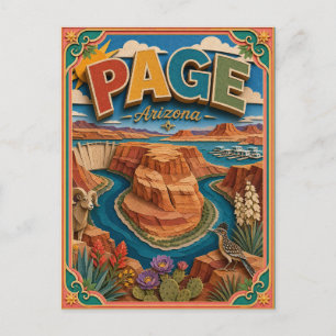 PopCut Staaten Seite Arizona Papier Kunst Postkarte