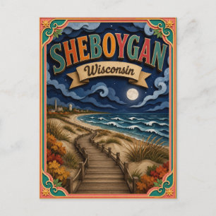 PopCut-Staaten Sheboygan Wisconsin Papierkunst Postkarte