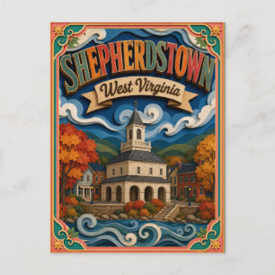 PopCut-Staaten Shepherdstown West Virginia Kunst Postkarte