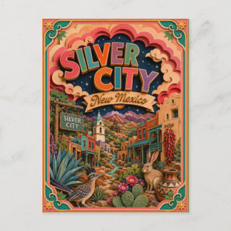 PopCut Staaten Silver City New Mexico Papierkunst Postkarte