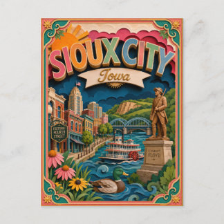 PopCut Staaten Sioux City Iowa Papierkunst Postkarte