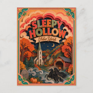 PopCut-Staaten Sleepy Hollow New York Papierkunst Postkarte