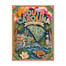 PopCut Staaten South Carolina Bunte 3D-Papierkunst
