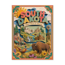 PopCut Staaten South Dakota Farbige 3D-Papierkunst
