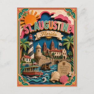 PopCut Staaten St. Augustine Florida Papierkunst Postkarte