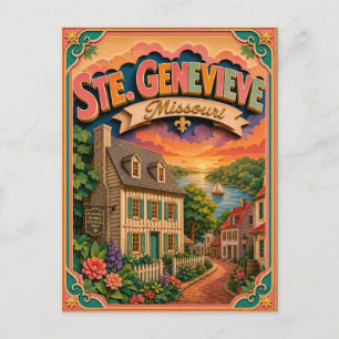 PopCut Staaten Ste. Genevieve Missouri Papierkunst Postkarte