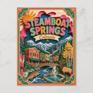 PopCut Staaten Steamboat Springs Colorado Papierku Postkarte