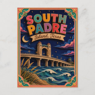 PopCut Staaten Süd Padre Insel Texas Papierkunst Postkarte