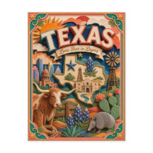 PopCut Staaten Texas Farbige 3D-Papierkunst