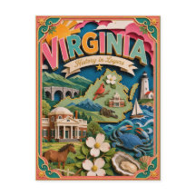 PopCut Staaten Virginia Farbige 3D-Papierkunst