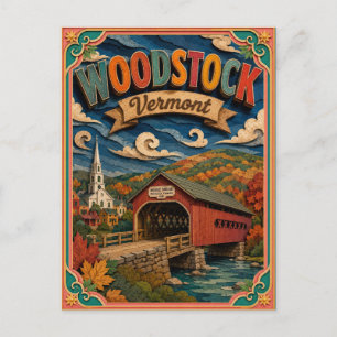 PopCut Staaten Woodstock Vermont Papierkunst Postkarte