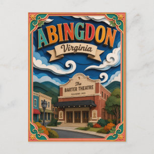 PopCut States Abingdon Virginia Papierkunst Postkarte
