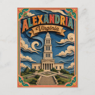 PopCut States Alexandria Virginia Papierkunst Postkarte