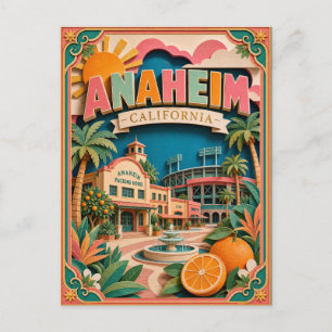 PopCut States Anaheim Kalifornien Papierkunst Postkarte