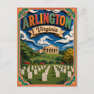 PopCut States Arlington Virginia Papierkunst Postkarte
