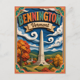 PopCut States Bennington Vermont Papierkunst Postkarte