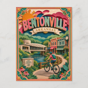 PopCut States Bentonville Arkansas Papierkunst Postkarte