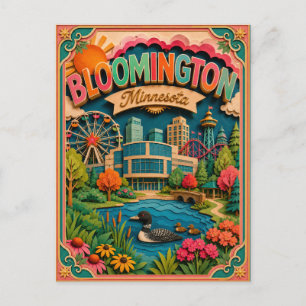 PopCut States Bloomington Minnesota Papierkunst Postkarte