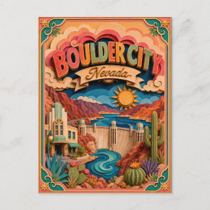 PopCut States Boulder City Nevada Papierkunst Postkarte