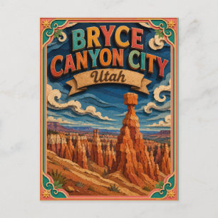 PopCut States Bryce Canyon City Utah Papierkunst Postkarte