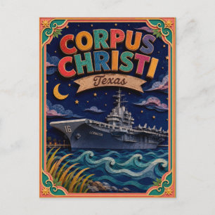 PopCut States Corpus Christi Texas Papierkunst Postkarte