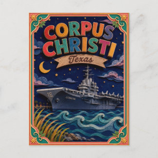 PopCut States Corpus Christi Texas Papierkunst Postkarte