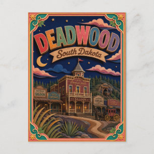 PopCut States Deadwood South Dakota Papierkunst Postkarte