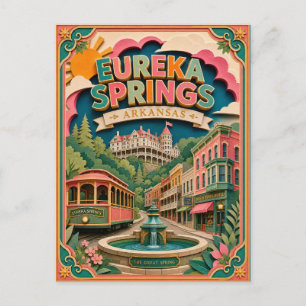PopCut States Eureka Springs Arkansas Papierkunst Postkarte