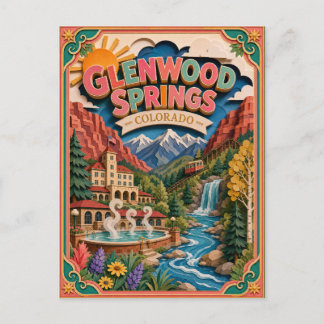 PopCut States Glenwood Springs Colorado Papierkuns Postkarte