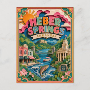 PopCut States Heber Springs Arkansas Papierkunst Postkarte