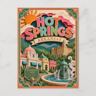 PopCut States Hot Springs Arkansas Papierkunst Postkarte