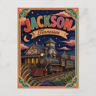 PopCut States Jackson Tennessee Papierkunst Postkarte