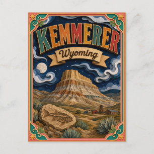 PopCut States Kemmerer Wyoming Papierkunst Postkarte